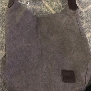 Grey suede type purse